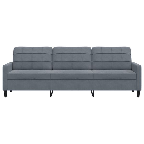 vidaXL 3-personers sofa 210 cm fløjl mørkegrå