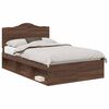 vidaXL Sengestel med hovedg&aelig;rde Brun eg 120 x 190 cm Massiv fyrretr&aelig;