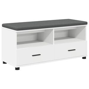 vidaXL Hallb&aelig;nk Hvid 100 x 38 x 46 cm Kunstigt tr&aelig; og stof