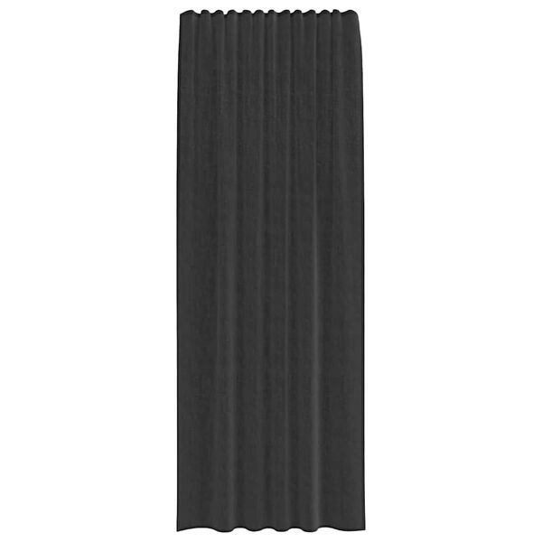 vidaXL voile-gardiner med stanglommer 2 stk. sort