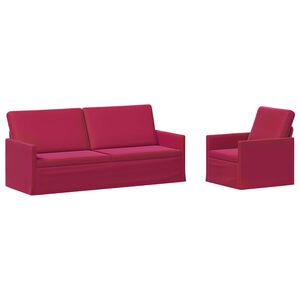 vidaXL Sofa S&aelig;t 2 pcs Vinr&oslash;d Velour (V)