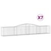 vidaXL buede gabionkurve 7 stk. 400x50x60/80 cm galvaniseret jern