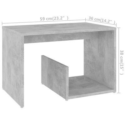 vidaXL sidebord 59x36x38 cm konstrueret træ betongrå