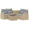 vidaXL Sofa S&aelig;t 6 stk. Beige og lys gr&aring; Poly Rattan og St&aring;l