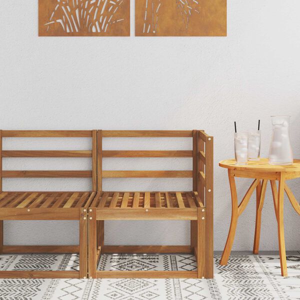 vidaXL Udend&oslash;rs Hj&oslash;rnesofa Massivt Akacietr&aelig; Naturfarvet