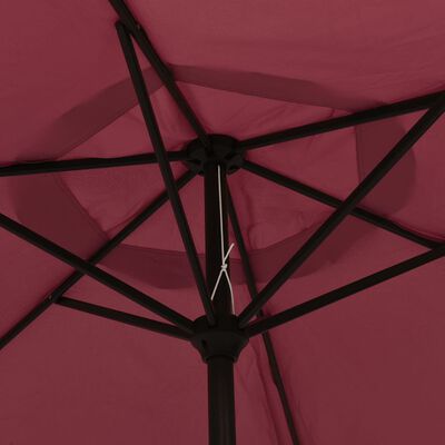 vidaXL parasol med metalstang 300 cm bordeauxrød