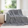 vidaXL Kastet&aelig;pper 6 pcs M&oslash;rkegr&aring; 240 x 220 cm Fleece