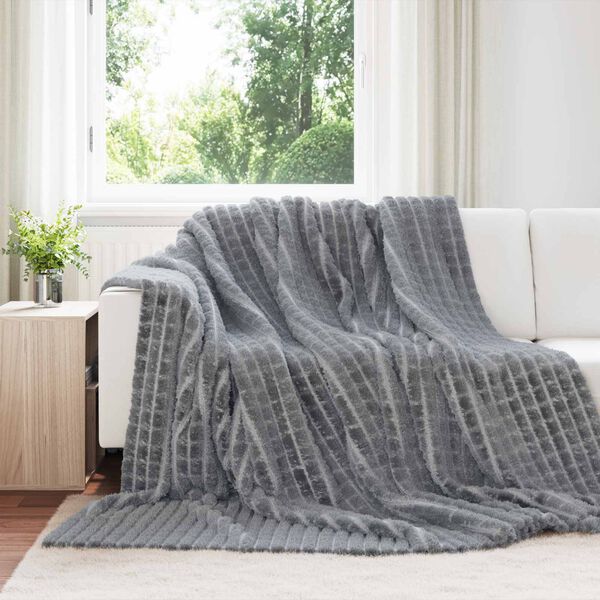 vidaXL Kastet&aelig;pper 6 pcs M&oslash;rkegr&aring; 240 x 220 cm Fleece