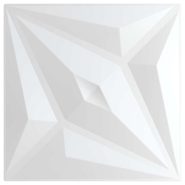 vidaXL V&aelig;gpaneler Stjerne 12 pcs Hvid Star 50 x 50 cm XPS Skum