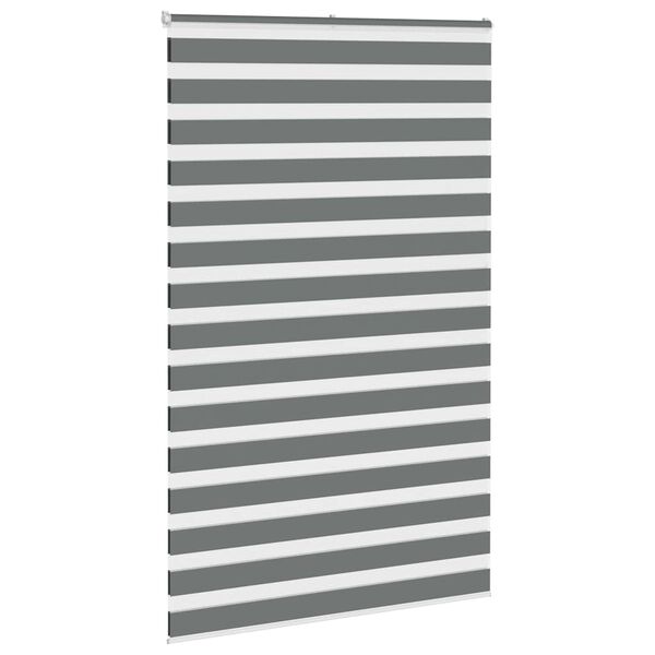 vidaXL zebragardin m&oslash;rkegr&aring; 145x230 cm stofbredde 140,9 cm polyester