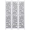vidaXL 3-panels rumdeler 105 x 165 cm massivt tr&aelig; gr&aring;