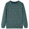 Sweatshirt til b&oslash;rn m&oslash;rkegr&oslash;nmeleret str. 116