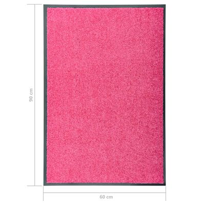 vidaXL vaskbar dørmåtte 60x90 cm pink