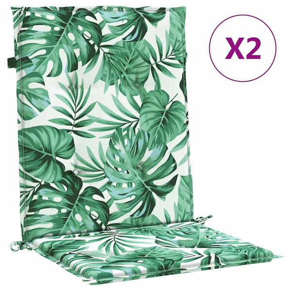 vidaXL Rygpuder Blad 2 pcs Bladm&oslash;nster 100 x 50 x 3 cm Oxford stof