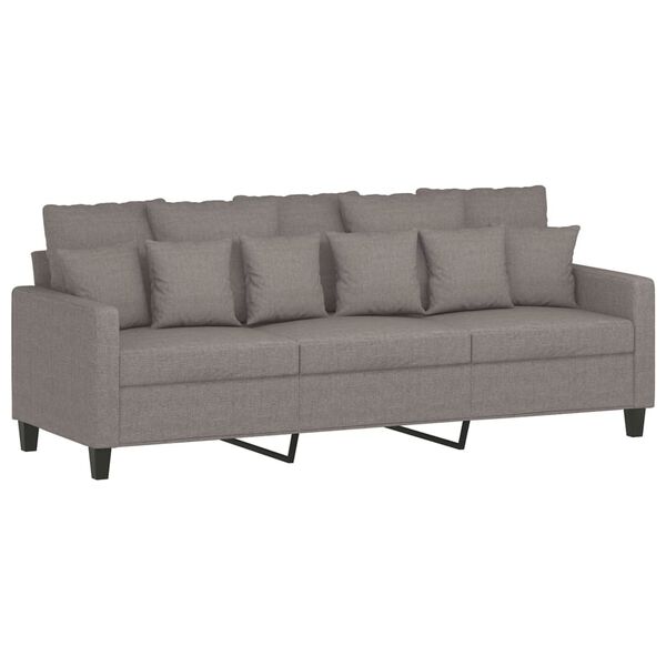 vidaXL 3-personers sofa med fodskammel 180 cm stof Gråbrun
