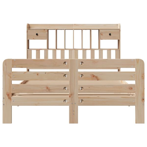 vidaXL seng med reol uden madras 160x200 cm massivt fyrretr&aelig;