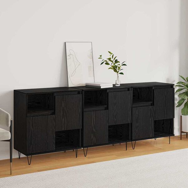 vidaXL Sideboard 3 pcs Sort eg 60 x 35 x 70 cm