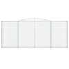 vidaXL buede gabionkurve 7 stk. 400x30x160/180 cm galvaniseret jern