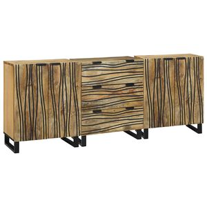 vidaXL Sidetabel S&aelig;t 3 stk. Naturfarvet 180 x 33 x 75 cm