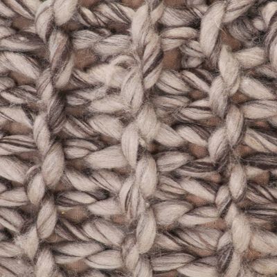 vidaXL håndstrikket puf 50x35 cm uld-look stof lysegrå