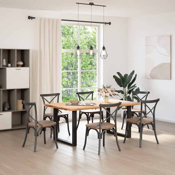 vidaXL spisebordsben U-formet 2 stk. sort 90 x (72-73) cm stål