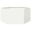 vidaXL plantekasse 104x90x45 cm sekskantet st&aring;l hvid