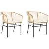 vidaXL havestole 2 stk. med hynder polyrattan brun