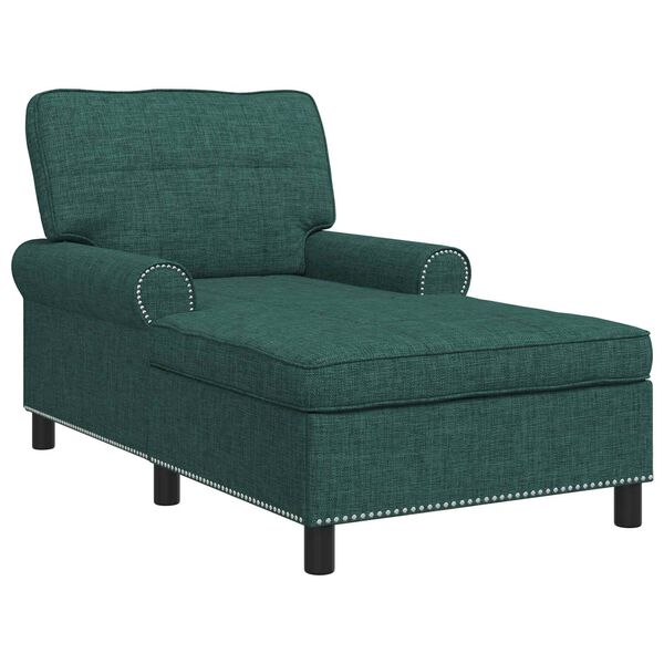 vidaXL Chaise Lounge med pude Mørkegrøn 91 x 157 x 91 cm Stof