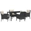 vidaXL Have Spisebordss&aelig;t 5 stk. Sort polyrattan