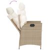 vidaXL havestole 2 stk. med l&aelig;nefunktion og hynder polyrattan beige