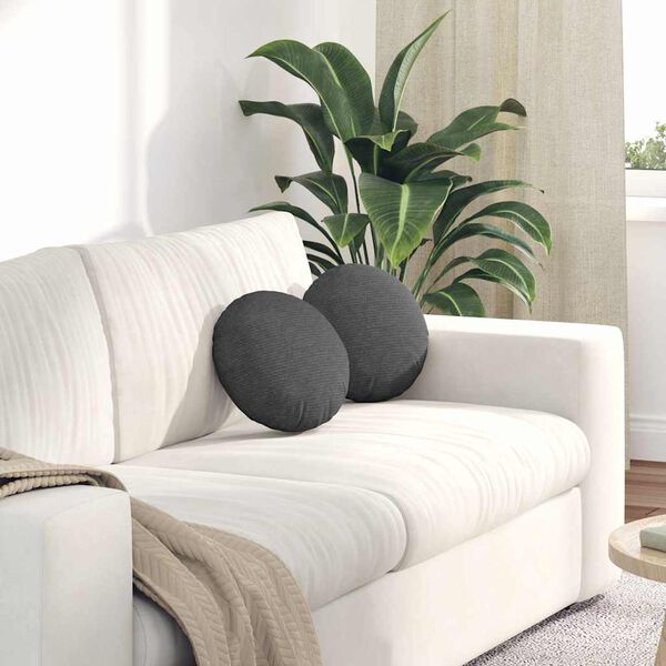 vidaXL S&aelig;depuder 2 pcs M&oslash;rkegr&aring; &Oslash; 30 cm Velourstof