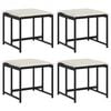 vidaXL haveskamler 4 stk. med hynder polyrattan sort