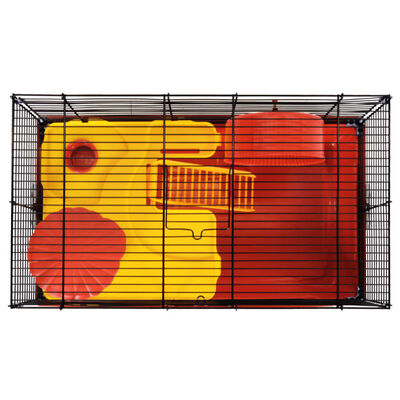 vidaXL hamsterbur 58x32x36 cm polypropylen og metal rød