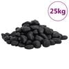 vidaXL polerede sm&aring;sten 25 kg 2-5 cm sort