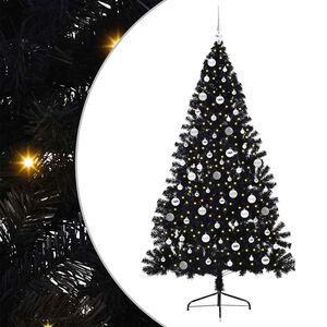vidaXL Kunstig Forbelyst Juletr&aelig; med 300 LED'er Sort 210 cm PVC