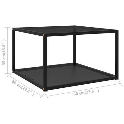 vidaXL sofabord 60x60x35 cm hærdet glas sort