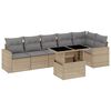 vidaXL sofas&aelig;t til haven 7 dele med hynder polyrattan beige