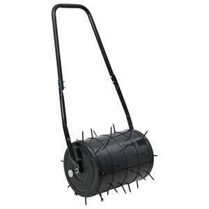 vidaXL Pl&aelig;neruller med Aerator Klips Sort 110 x 52 cm Jern