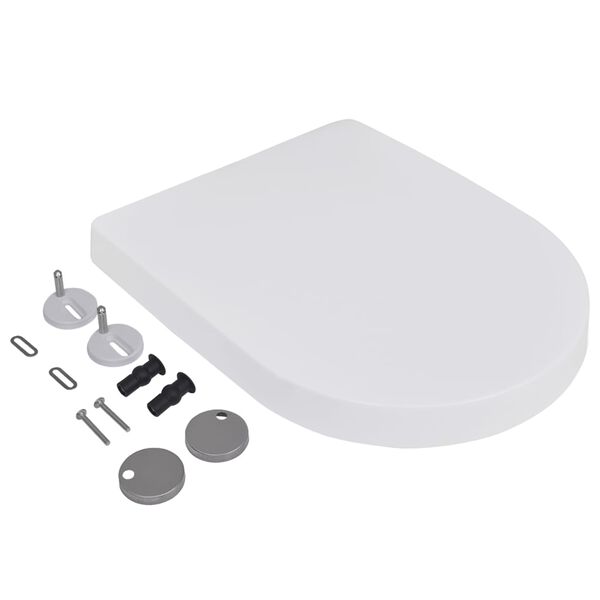 vidaXL toiletsæder med soft close-låg 2 stk. plastik hvid