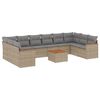 vidaXL sofas&aelig;t til haven 11 dele med hynder polyrattan beige