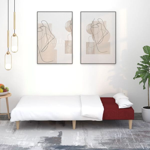 vidaXL 2-personers sovesofa stof vinr&oslash;d