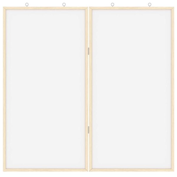 vidaXL Magnetisk whiteboard Hvid 80 x 1.4 x 80 cm Massivt fyrretræ