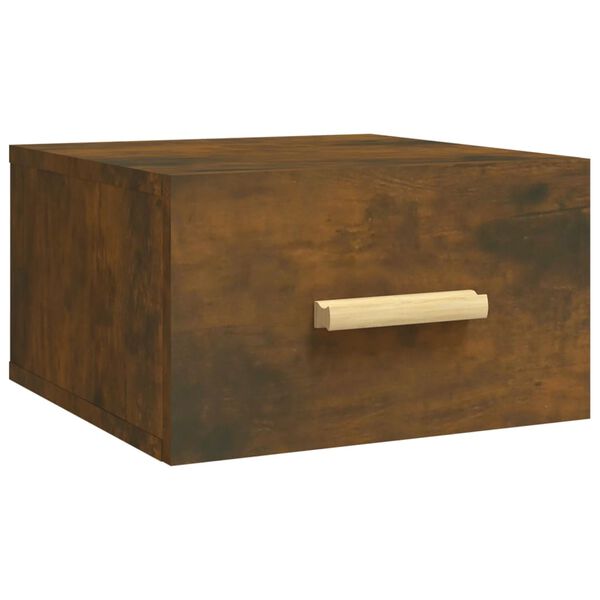 vidaXL v&aelig;gh&aelig;ngt sengebord 35x35x20 cm r&oslash;get egetr&aelig;sfarve