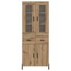 vidaXL Highboard Artisan Egetr&aelig; 69,5 x 34 x 180 cm Konstrueret tr&aelig;