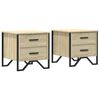 vidaXL sengeborde 2 stk. 40x41x40 cm konstrueret tr&aelig; sonoma-eg