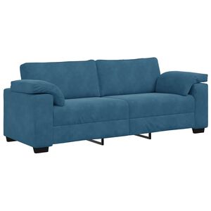 vidaXL 3-personers sofa 220x77x82 cm fl&oslash;jl bl&aring;