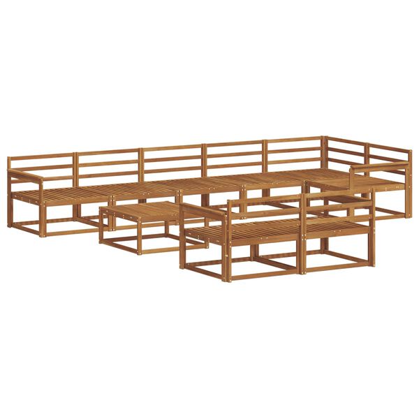 vidaXL Udend&oslash;rs sofagruppe 9 pcs Naturfarvet Massivt Akacietr&aelig;