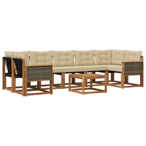 vidaXL Udend&oslash;rs sofagruppe med pude 8 pcs Naturlig og Beige