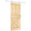 vidaXL Skyded&oslash;r Natur og hvid 85 x 210 cm Massivt Fyrretr&aelig;