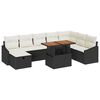 vidaXL Havesofa S&aelig;t 9 stk. Sort polyrattan